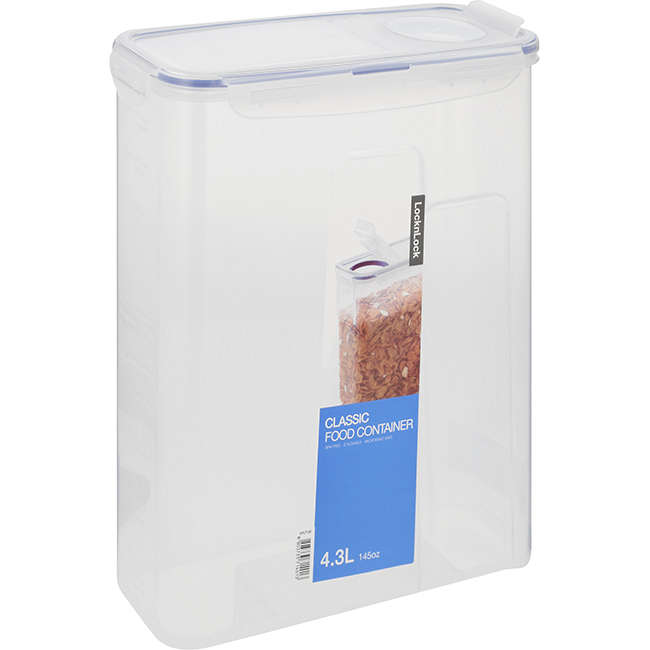 Cereal Container With Flip-Top Lid, 4.3L