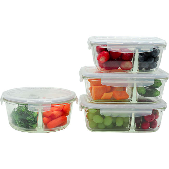 Euro Glass Storage Container Set, 4pc