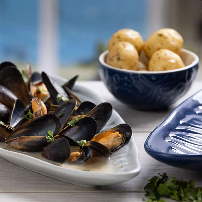 Nautical Blue Shell Platter, 41cm