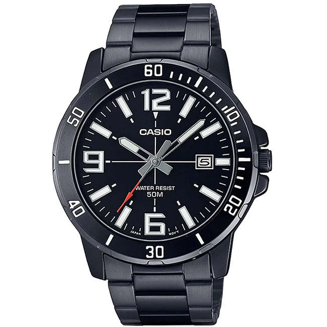 Standard Men's 50m Analogue Wrist Watch, MTP-VD01B-1BVUDF