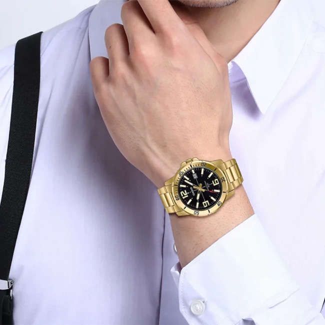 Standard Men's 50m Analogue Wrist Watch, MTP-VD01G-1BVUDF