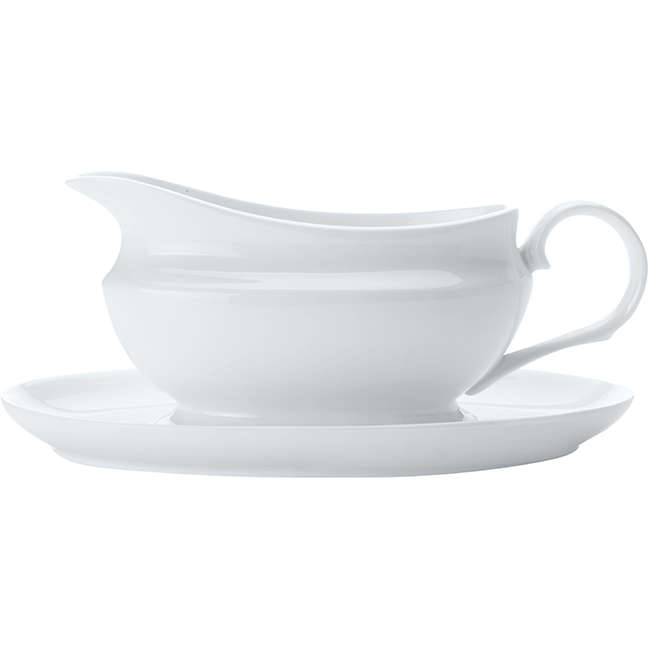 White Basics Gravy Boat &amp; Saucer, 550ml