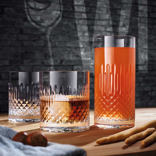 Diamante Whiskey Glasses, Set of 4