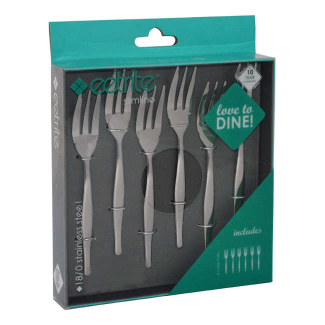 Slimline Giftboxed Cake Fork Set, Set Of 6