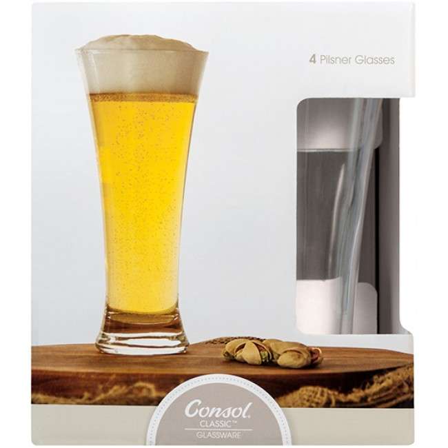 Berlin 320ml Pilsener Beer Glasses, Set Of 4
