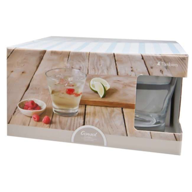 Seville Set Of 4 Whiskey Glasses, 350ml