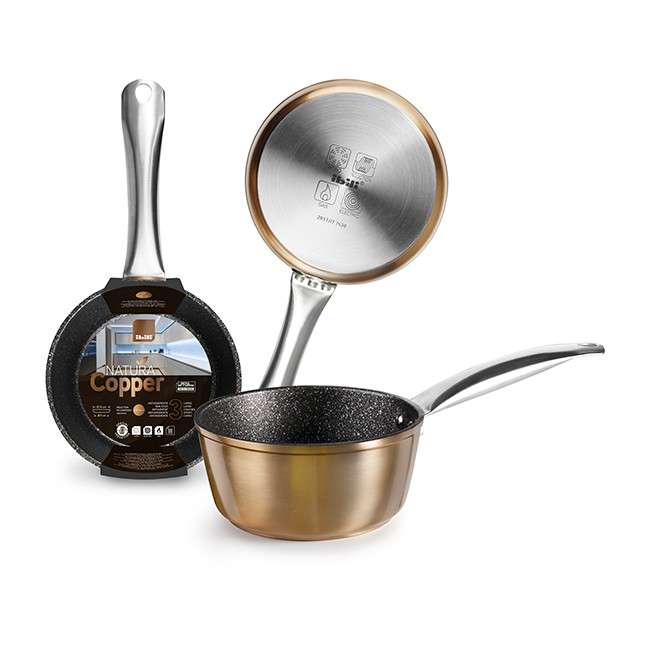 Natura Copper Non-Stick Saucepan, 16cm