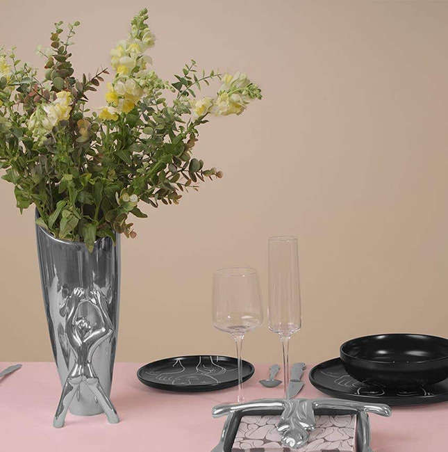 Large Vase, Leaning Man