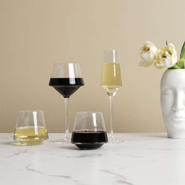Edge Stemless Wine Glasses, Set Of 4
