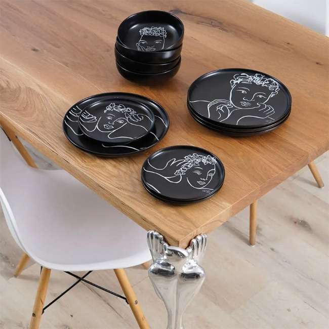 Black Sketchbook Side Plates, Set Of 4