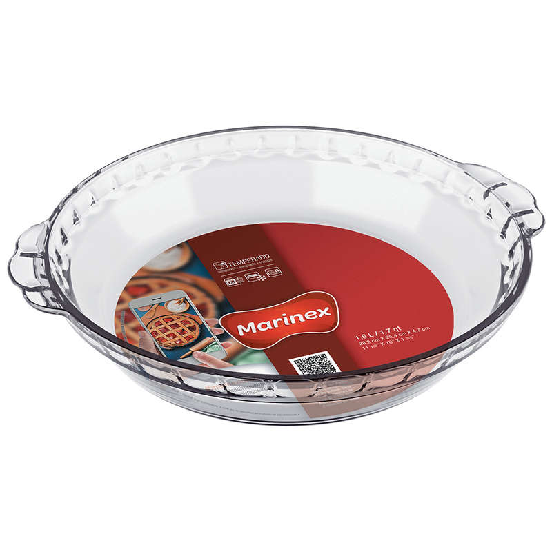 Fluted Glass Pie Dish, 28cm