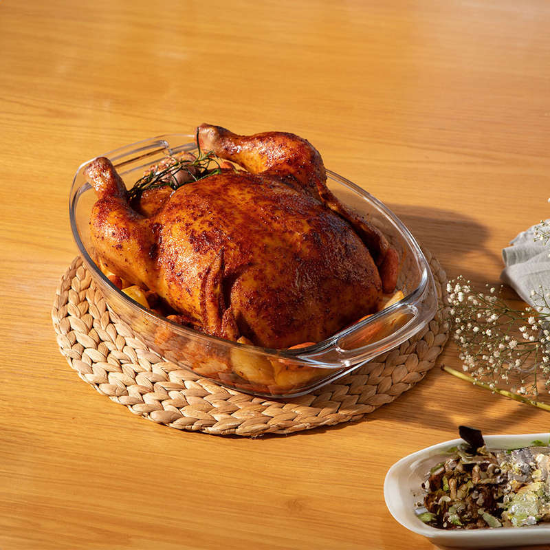 Glass Oval Roaster With Handles, 3.2L