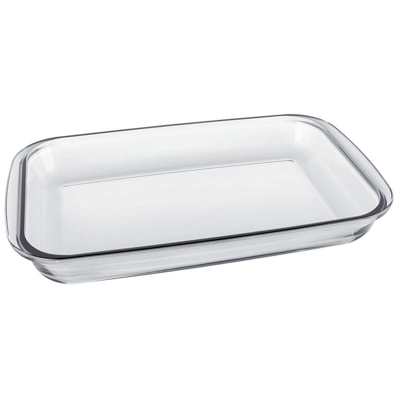 Glass Rectangular Roaster & Plastic Lid, 39cm