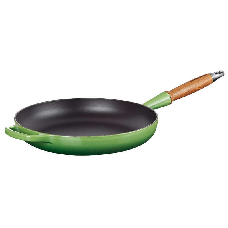 Signature Enamelled Cast Iron Frying Pan with Wooden Handle, 28cm
