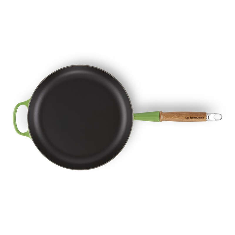 Signature Enamelled Cast Iron Frying Pan with Wooden Handle, 28cm