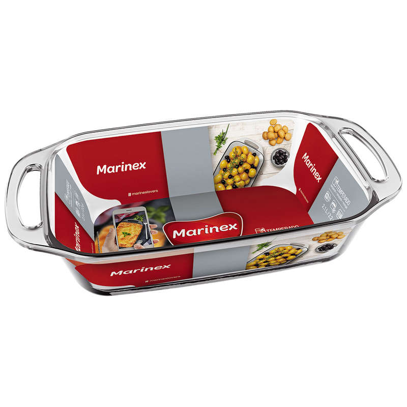 Seletta Medium Glass Rectangular Roaster With Handles, 2.1L