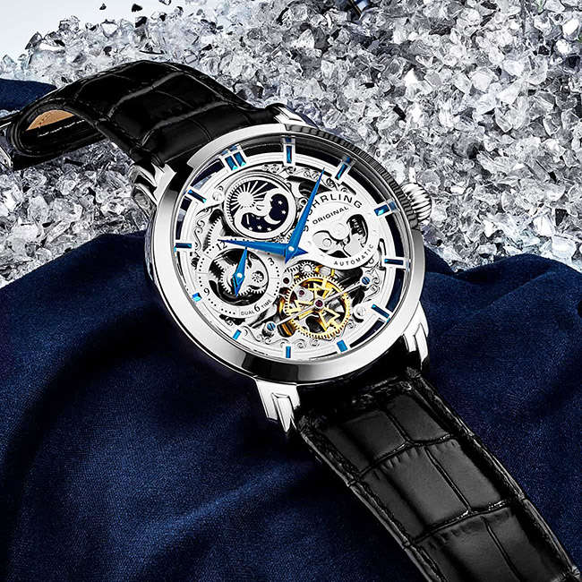 Original Anatol Automatic Dual Time Men's Skeleton Wrist Watch
