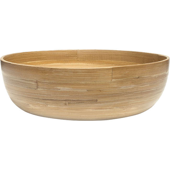 Natural Bamboo Serving Bowl, 25cm