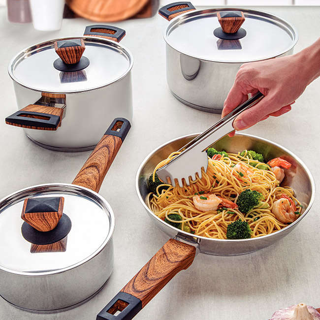 Brava Stainless Steel Cookware Set, 7pc