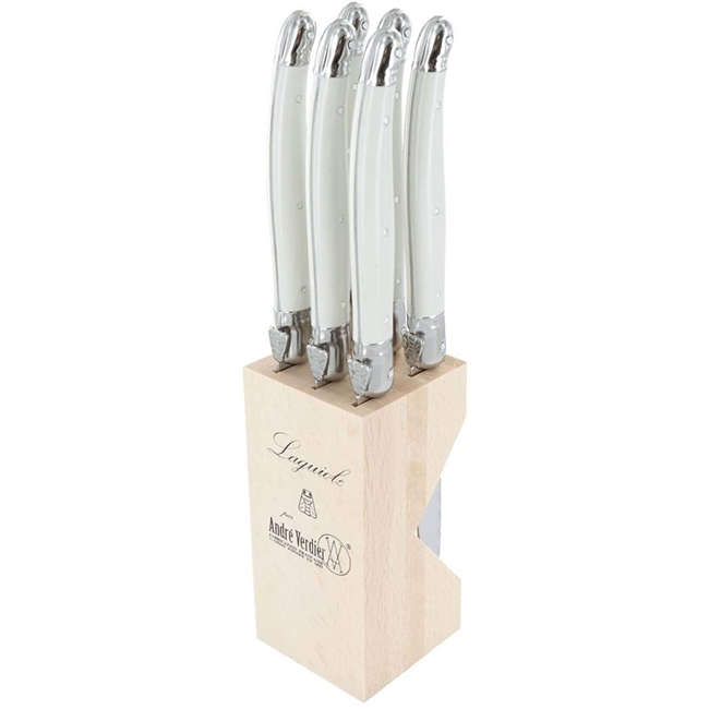 Steak Knife Set With Wooden Stand, 6pc