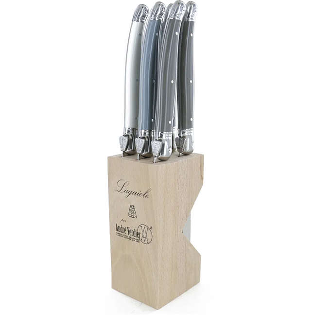 Steak Knife Set With Wooden Stand, 6pc