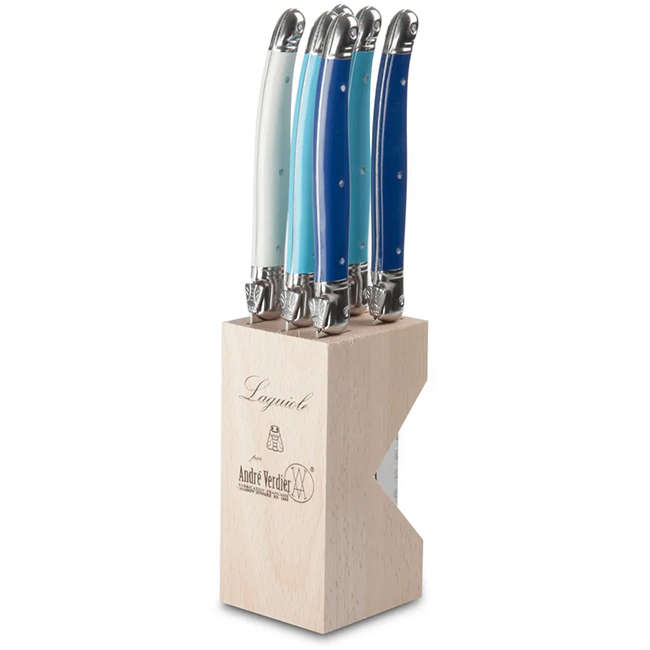 Steak Knife Set With Wooden Stand, 6pc