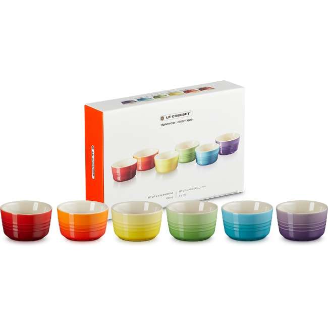 Rainbow Collection Mini Ramekins, Set of 6