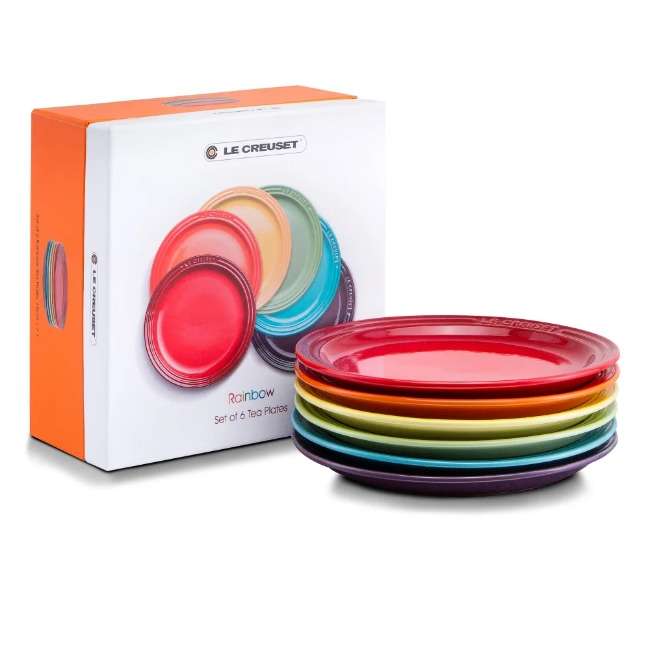 Rainbow Collection Tea Plates, Set of 6