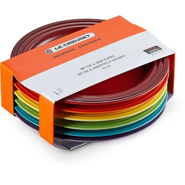 Rainbow Collection Side Plates, Set of 6