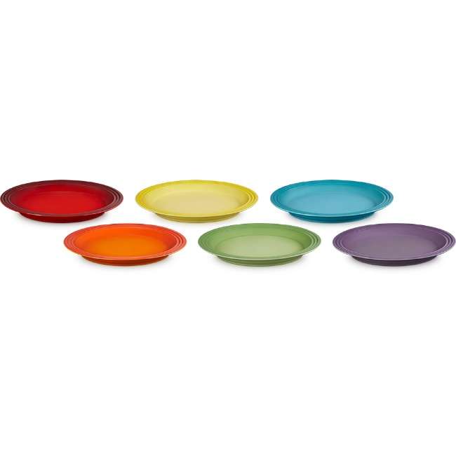 Rainbow Collection Dinner Plates, Set of 6