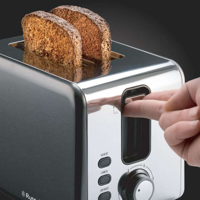 Dark Stainless Steel Kettle And Toaster Breakfast Pack