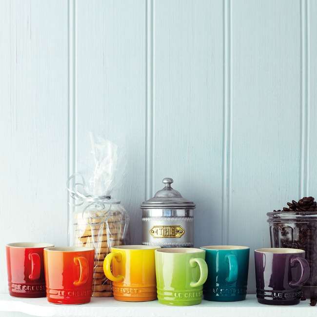 Rainbow Collection Cappuccino Mugs, Set Of 6