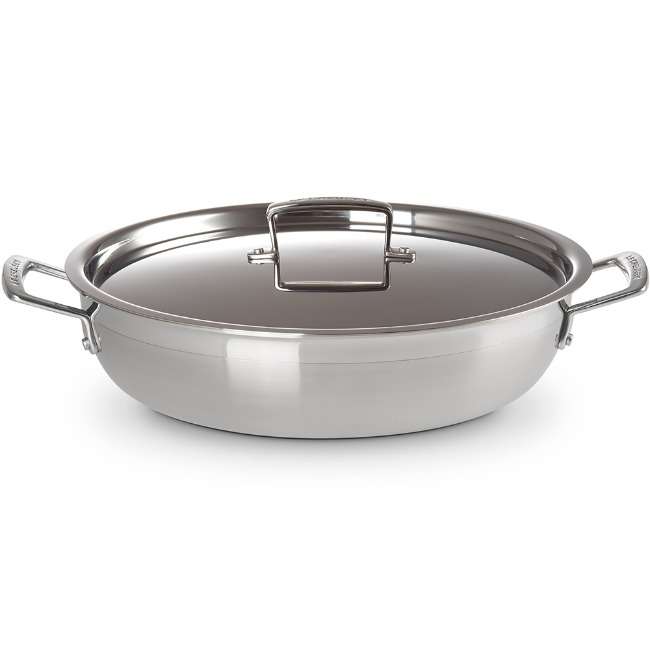 3 Ply Stainless Steel 30cm Shallow Casserole With Lid, 4.8L