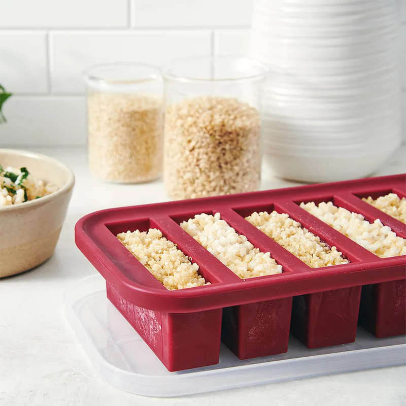 Half Cup Silicone Food Storage Tray with Lid