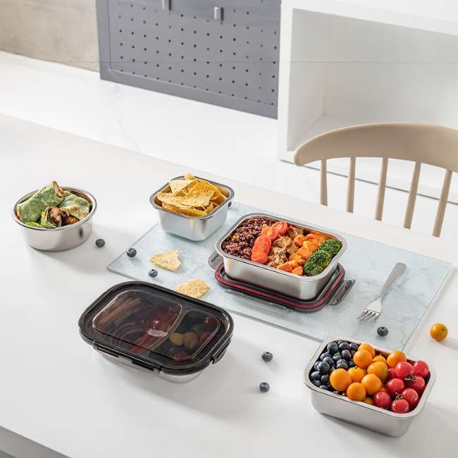 Stainless Steel Bento Food Storage Container With Lid, 900ml