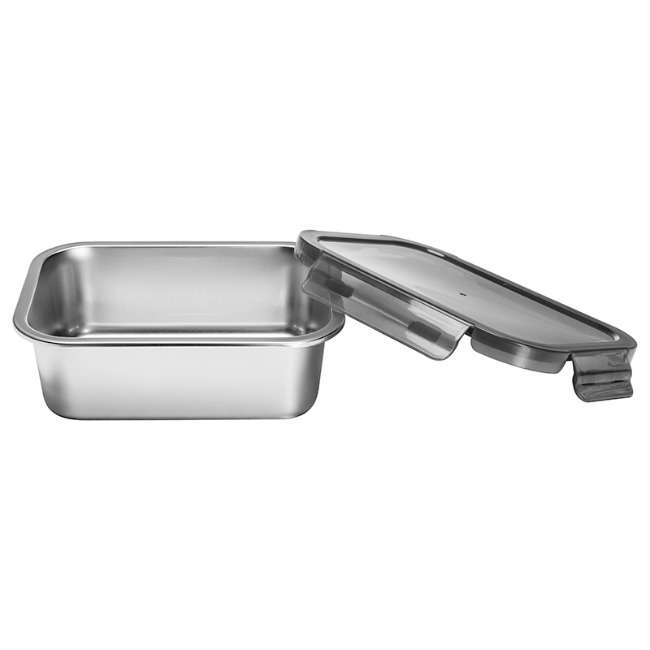 Stainless Steel Rectangular Food Storage Container With Lid, 1.2L