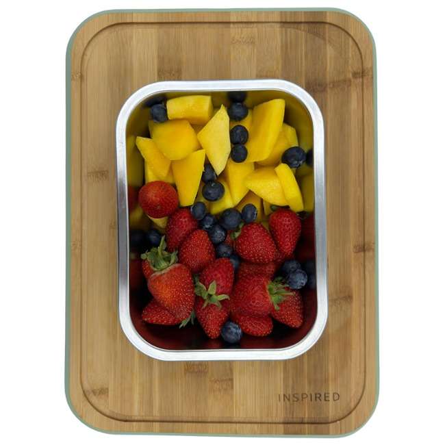 Stainless Steel Rectangular Food Storage Container With Lid, 1.2L