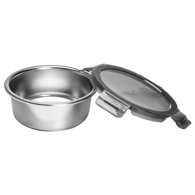 Stainless Steel Round Food Storage Container With Lid, 600ml