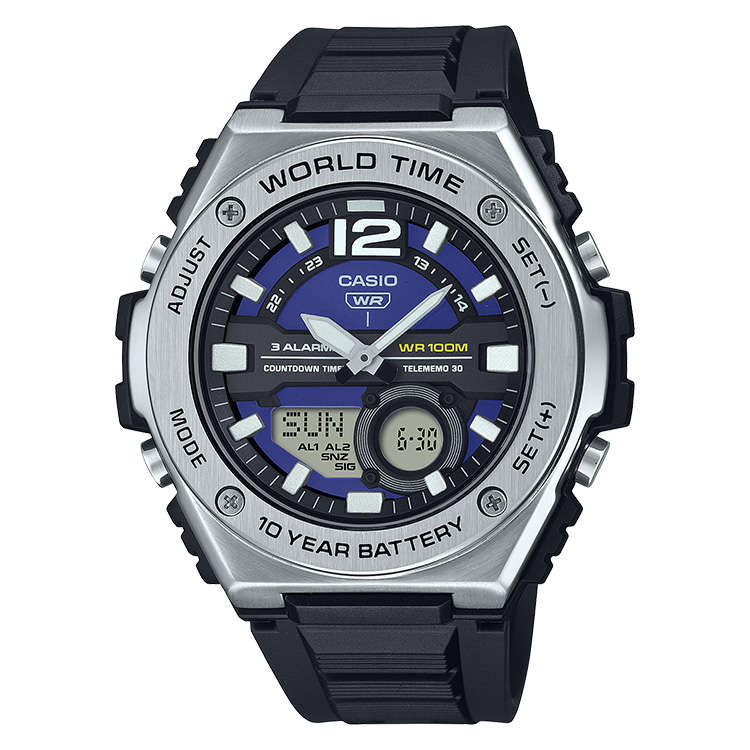 Standard Men's 100m World Time AnaDigi Wrist Watch, MQW-100