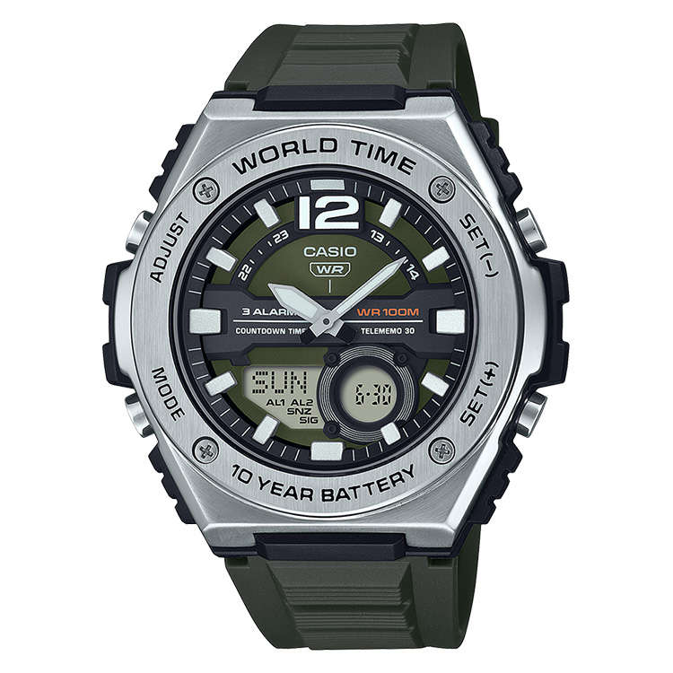 Standard Men's 100m World Time AnaDigi Wrist Watch, MQW-100