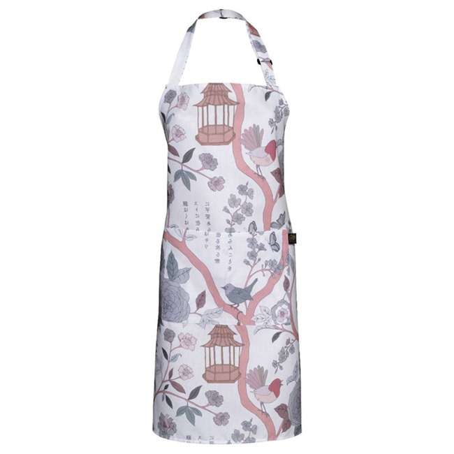 Robyn Valerie Japanese Garden White Full Bib Apron