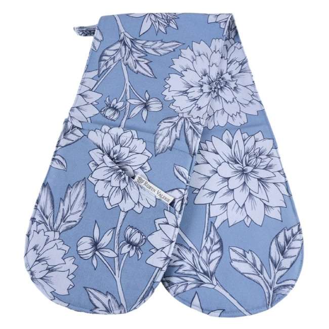 Robyn Valerie Blue Dahlia Double Oven Glove