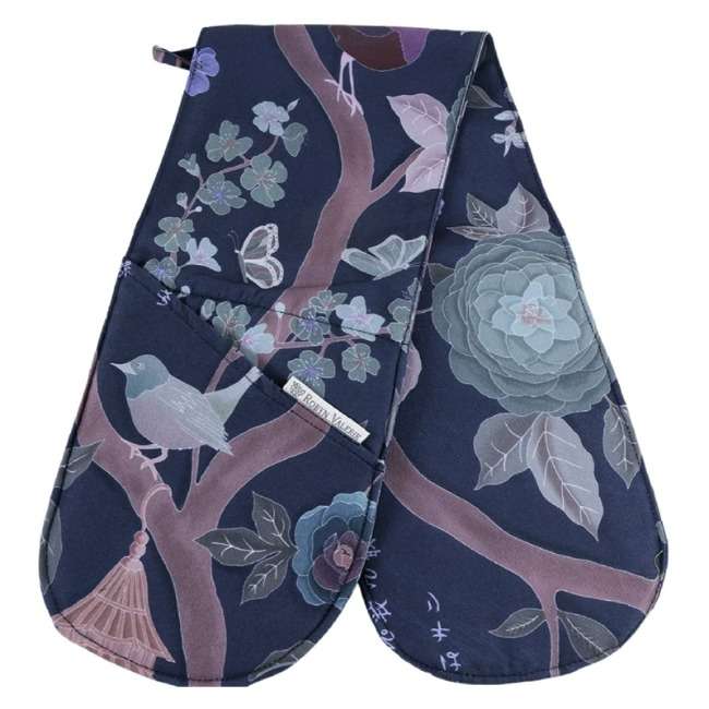 Robyn Valerie Japanese Garden Navy Double Oven Glove