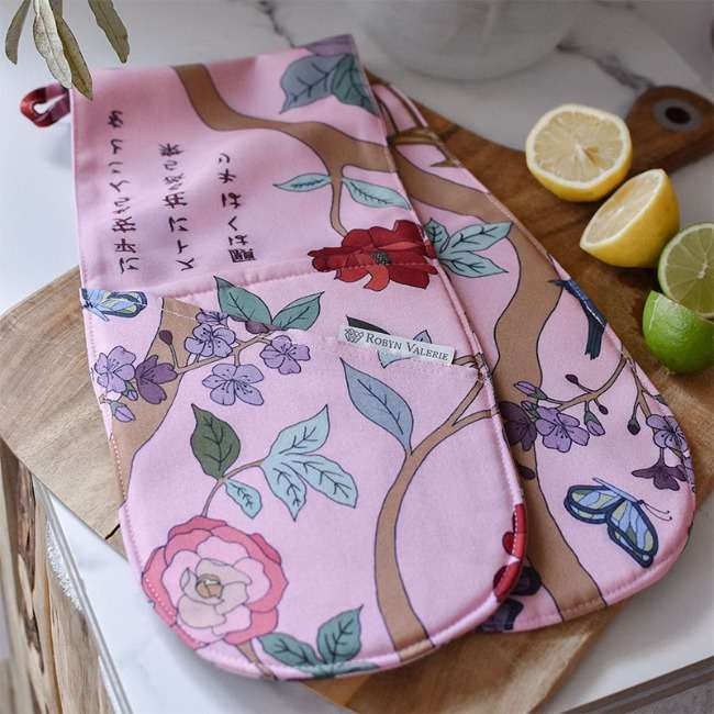 Robyn Valerie Japanese Garden Peach Double Oven Glove