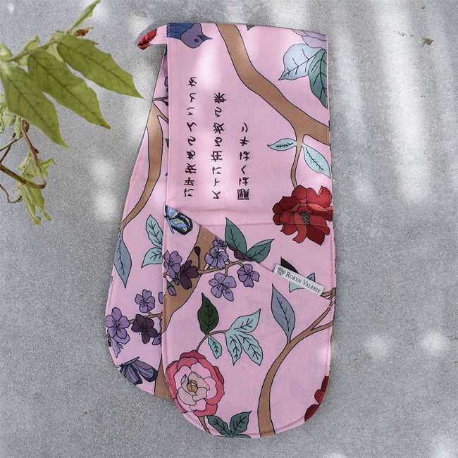 Robyn Valerie Japanese Garden Peach Double Oven Glove