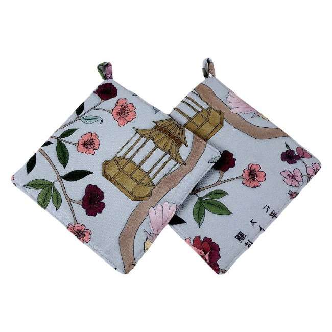 Robyn Valerie Japanese Garden Organic Garden Pot Holders, Set Of 2