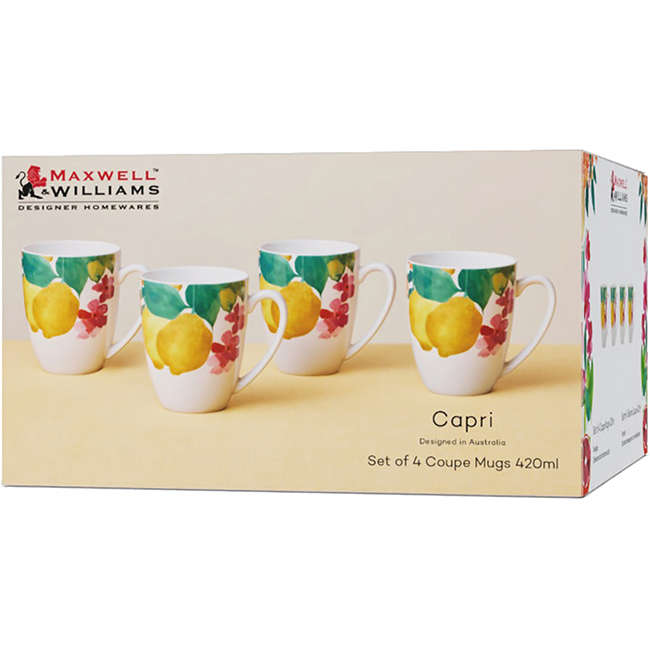 Capri Coupe Mugs, Set Of 4