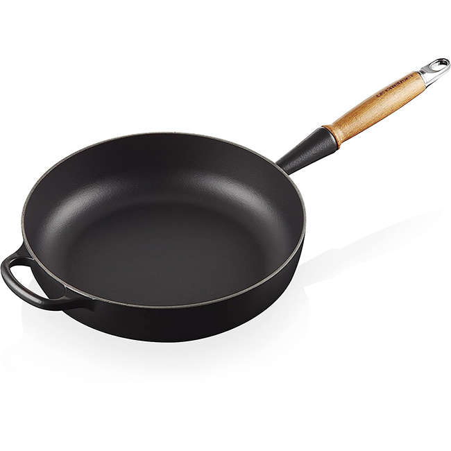 Signature Enamelled Cast Iron Sauté Pan With Wooden Handle, 28cm