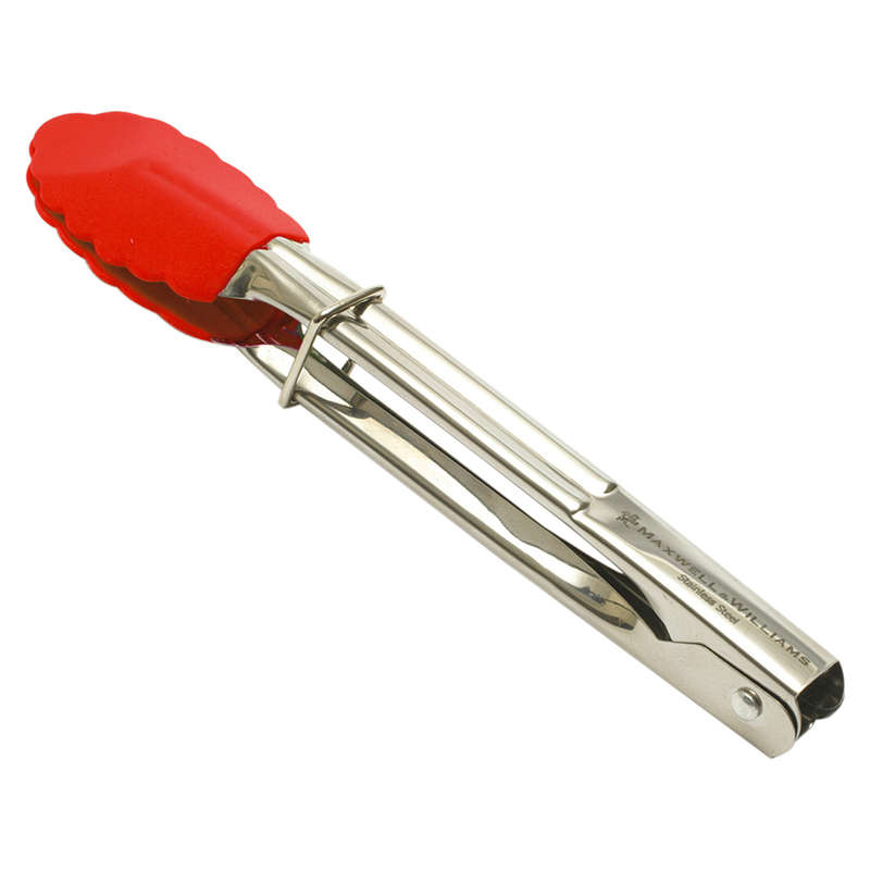 Grabbers Stainless Steel Mini Food Tongs With Silicone Head, 18cm