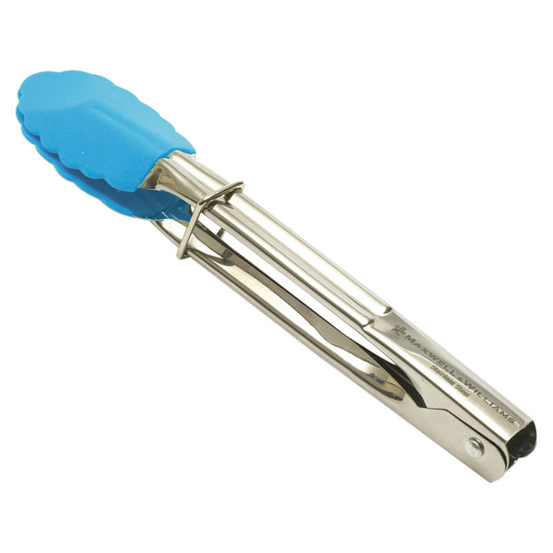 Grabbers Stainless Steel Mini Food Tongs With Silicone Head, 18cm